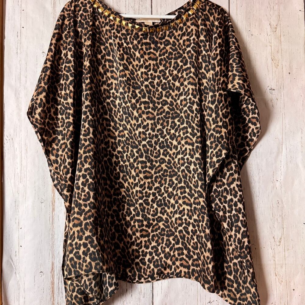 Michael Kors Women’s Animal Flowy Print Poncho Sz SM - Picture 3 of 12